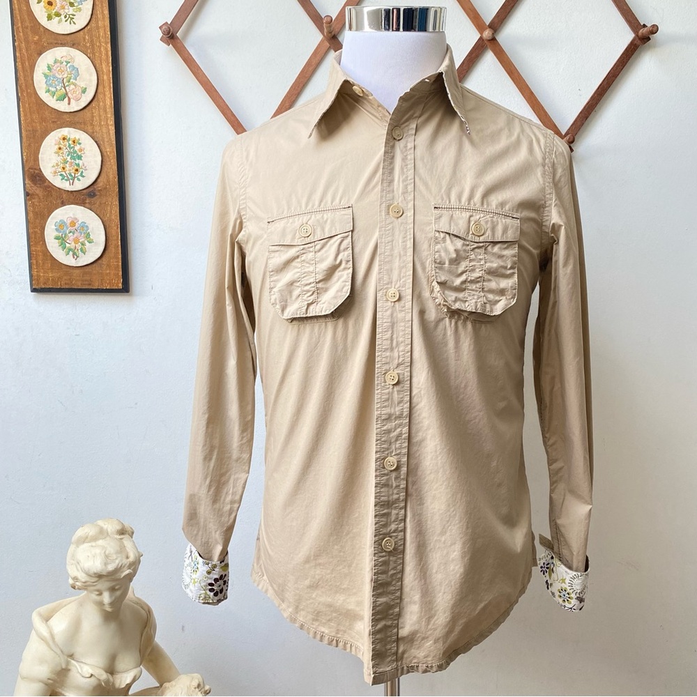 United Colors of Benetton Floral Flip Cuff n Collar Safari Shirt